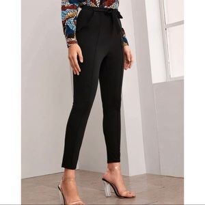 Black Waist Tie Pants